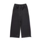 Front view of charcoal Snow Peak Odor Control Women’s Pants laid flat on white, showing the elastic waist, side pockets, wide straight legs and drawcord hems.