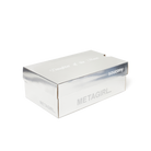 SAUCONY X Metagirl Progrid Paramount silver metallic sneaker box side view