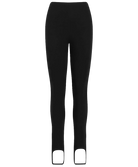 Black full-length leggings shown flat against a plain white background.