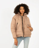 Eugenie Short Recycled Jacket Champagne Women Coats + Jackets CANADIAN CLUB