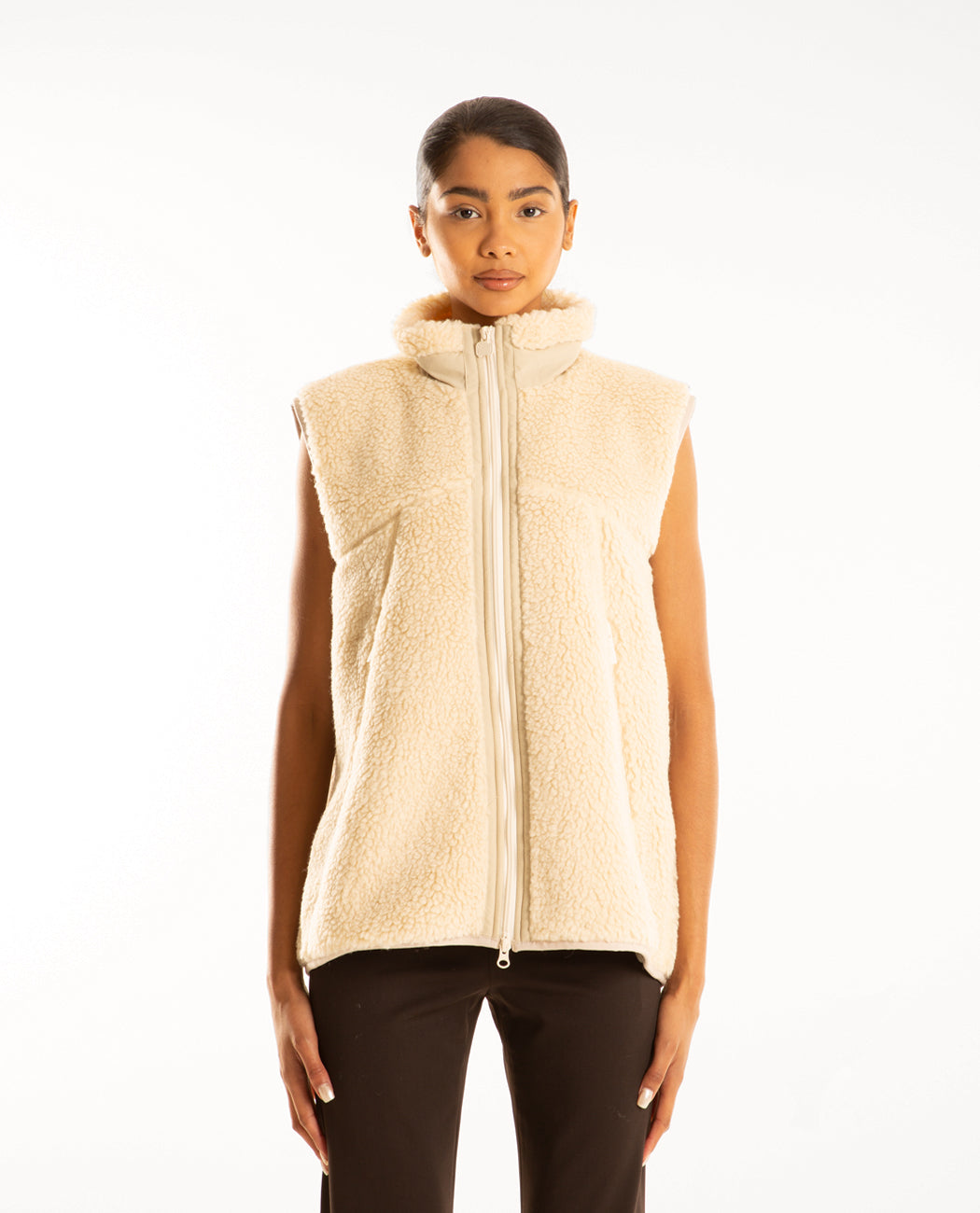 Woolrich Terra Pile Fleece Vest Ivory M