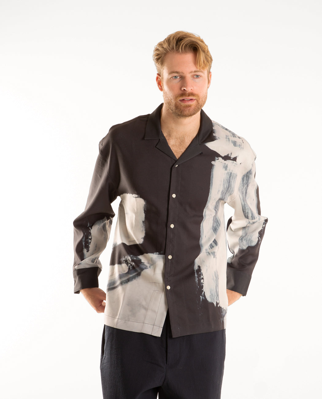 Brush Button-Up Shirt Men Shirts IISE