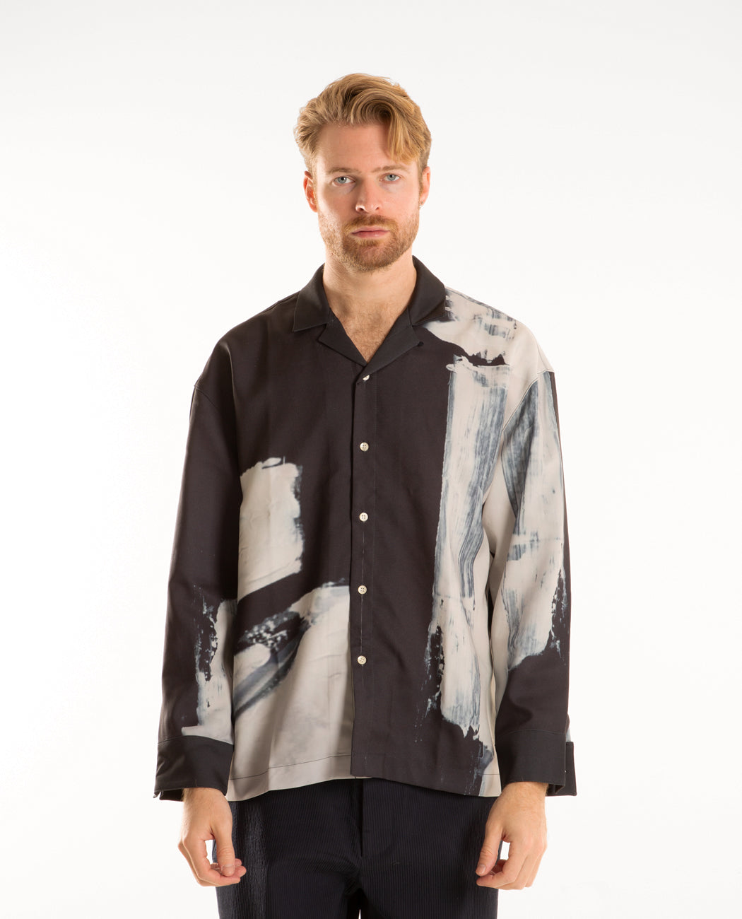 Brush Button-Up Shirt Men Shirts IISE