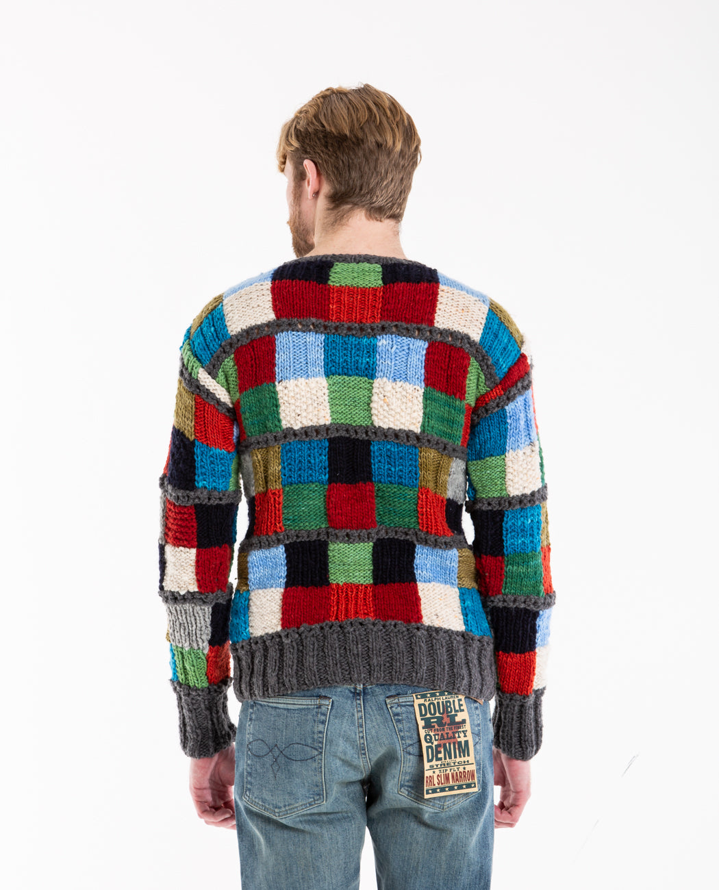 Chamula Sampler Squares Pullover Grey XL