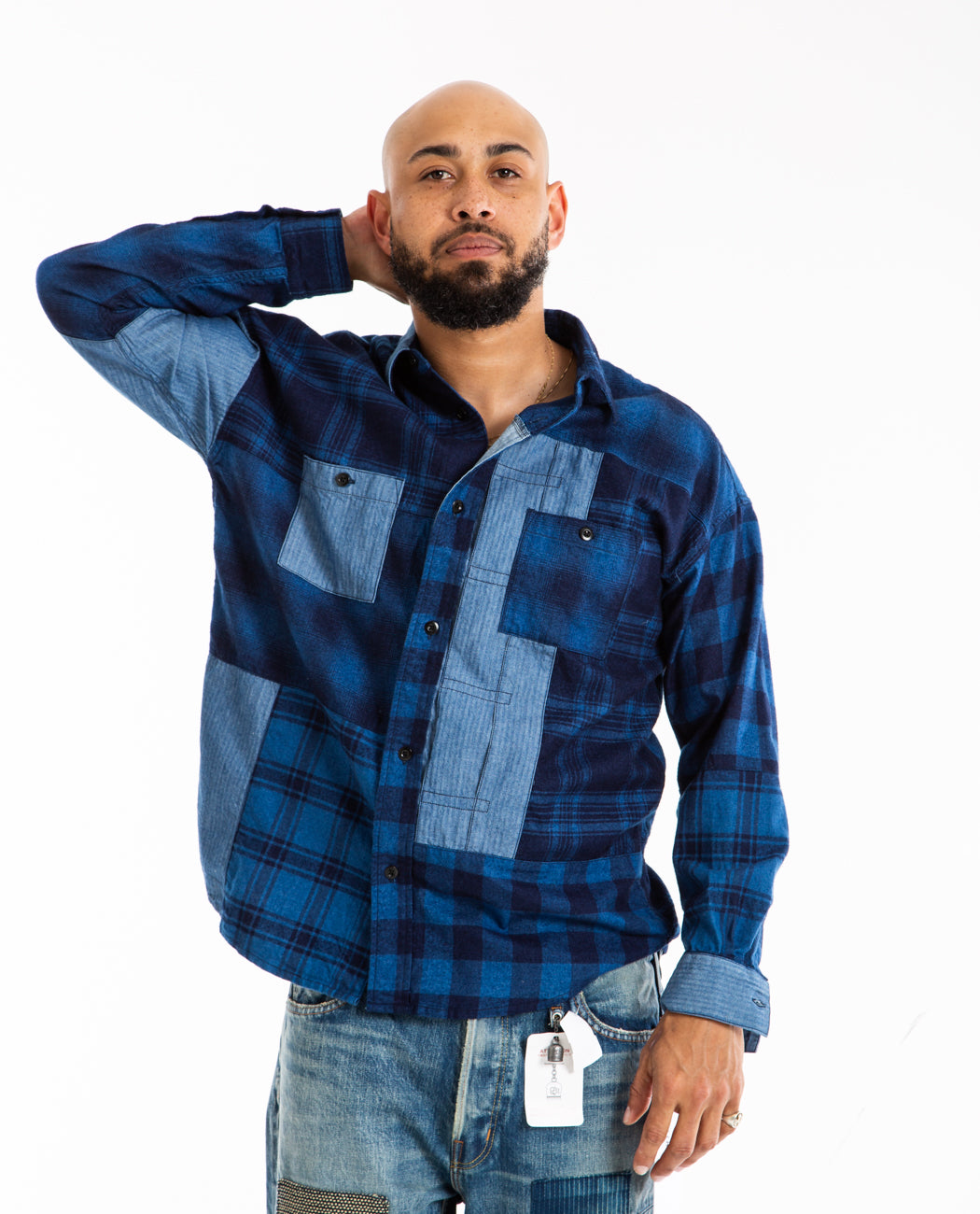 Patchwork Shirt Rinse Men Shirts FDMTL