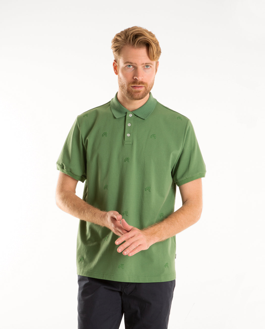 Scripts Pique Polo Men Shirts MALBON GOLF