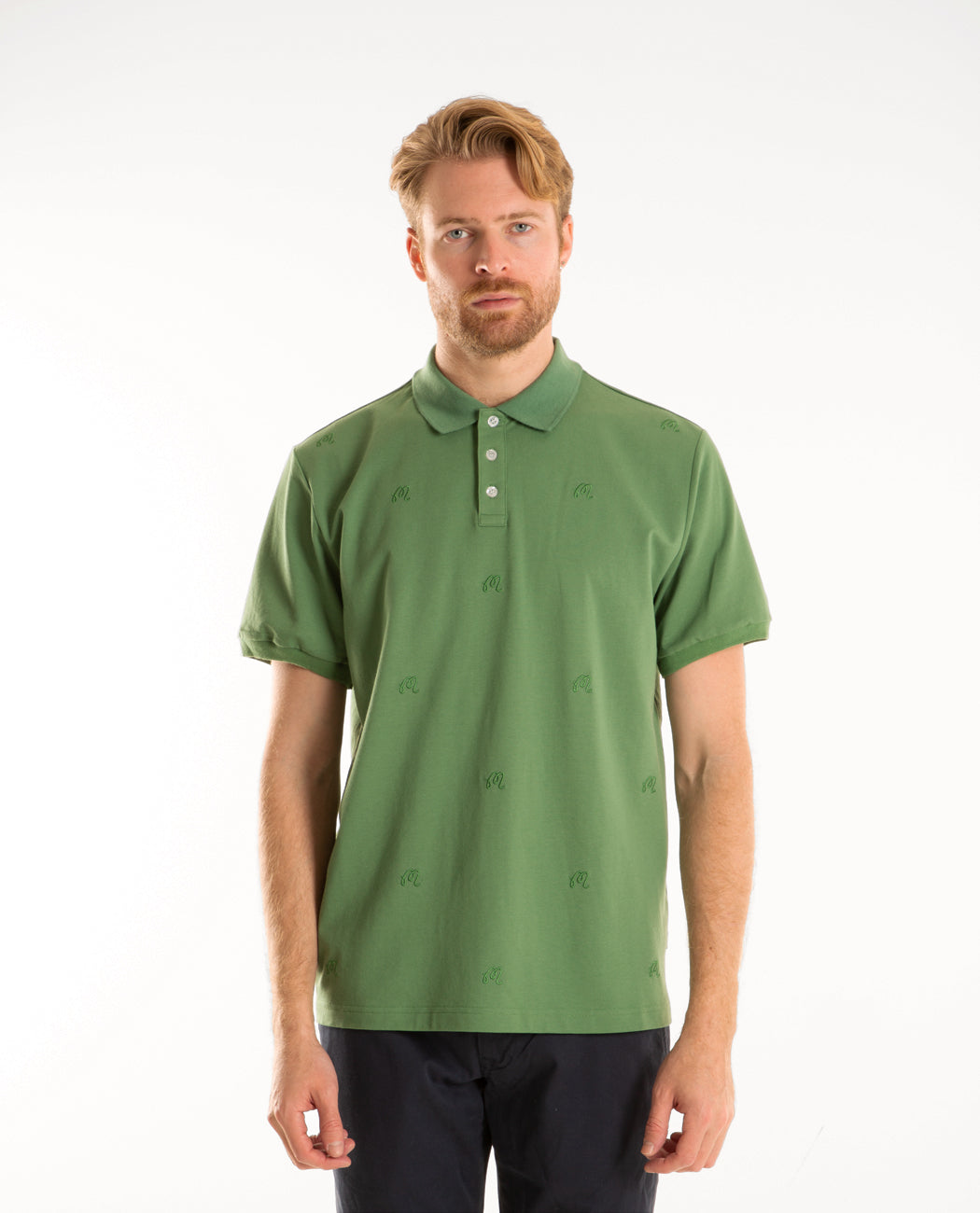 Scripts Pique Polo Men Shirts MALBON GOLF