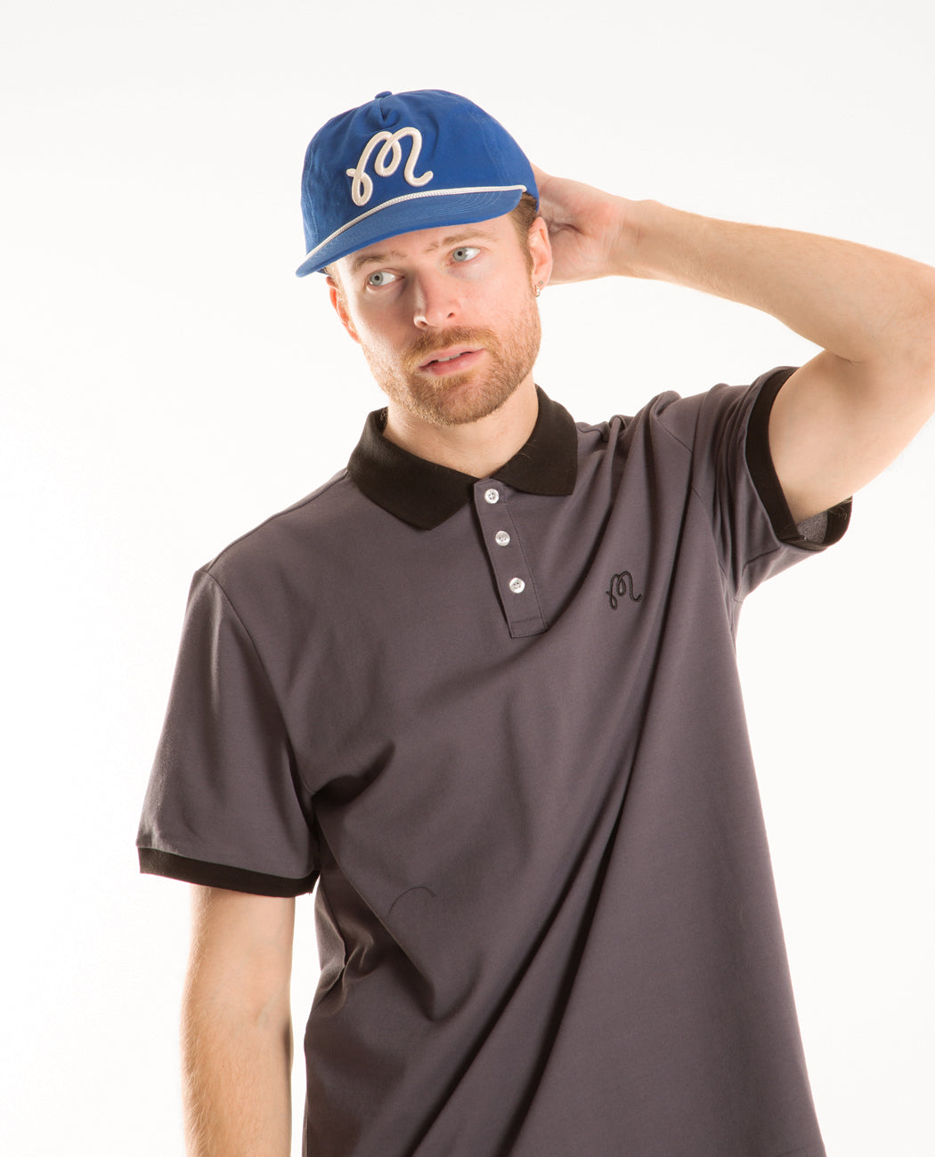 Script Rope Hat Blue Men Hats MALBON GOLF