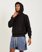 Cropped Hoodie Jet Black in Jet Blk by Les Tien – back view