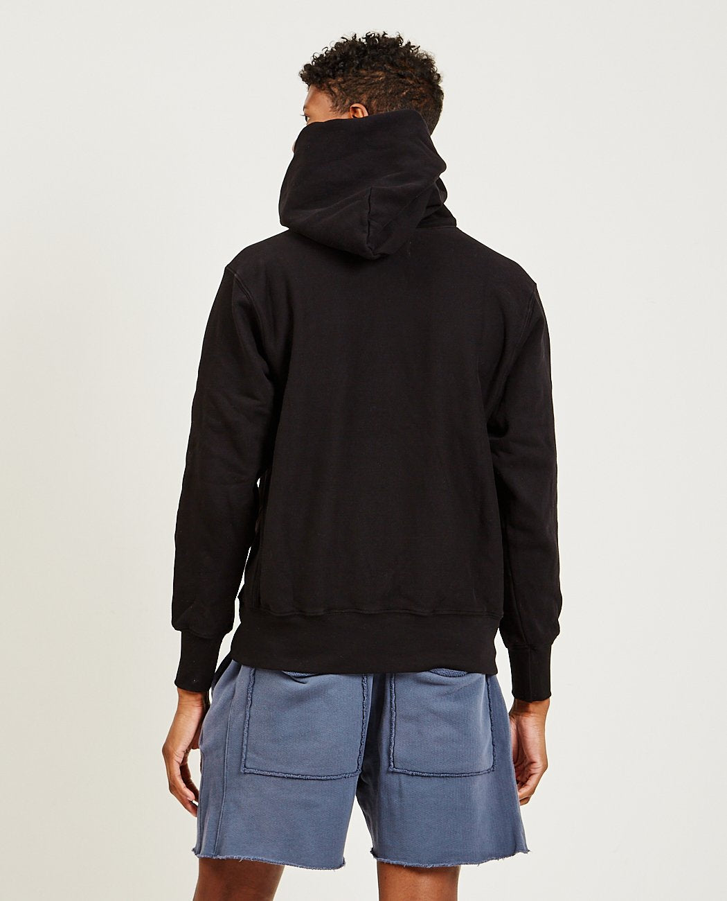 Cropped Hoodie Jet Black in Jet Blk by Les Tien – side view